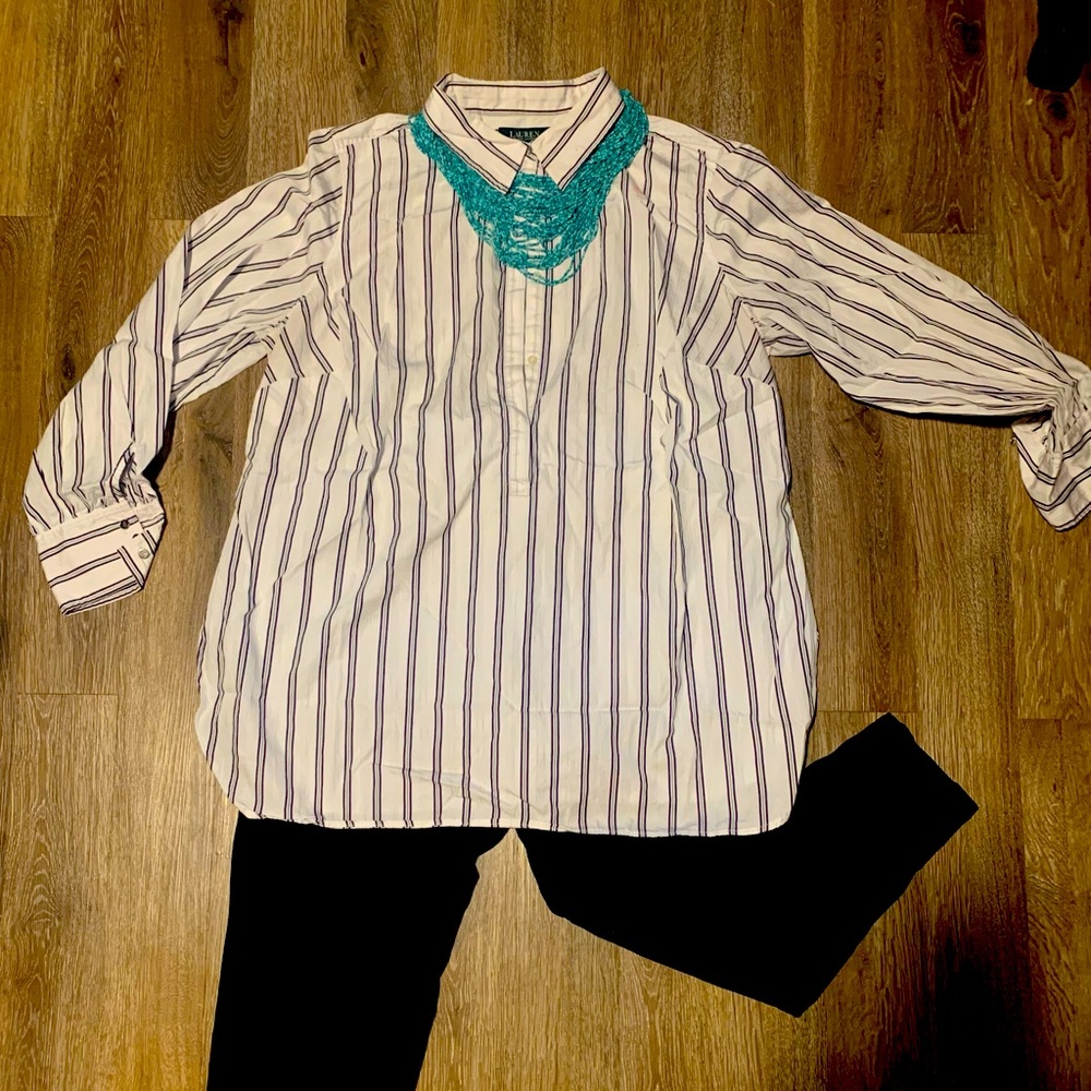 Lauren 1/2 Button Dress Shirt